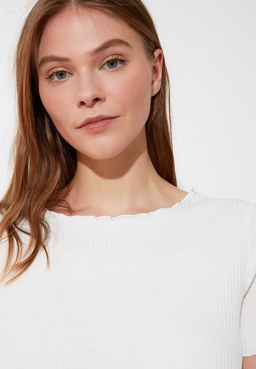 Trendyol - Camisole knitted pajamas set - white
