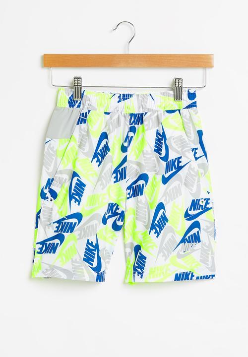 Nike - B nsw woven aop short  - white/lt smoke grey/lt smoke grey