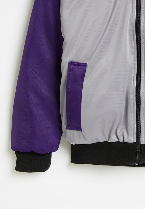 NBA - Lakers icon logo bomber jacket - grey & purple