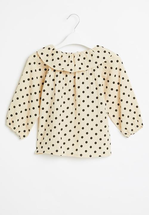 Pop Candy - Girls polka dot blouse - off white 