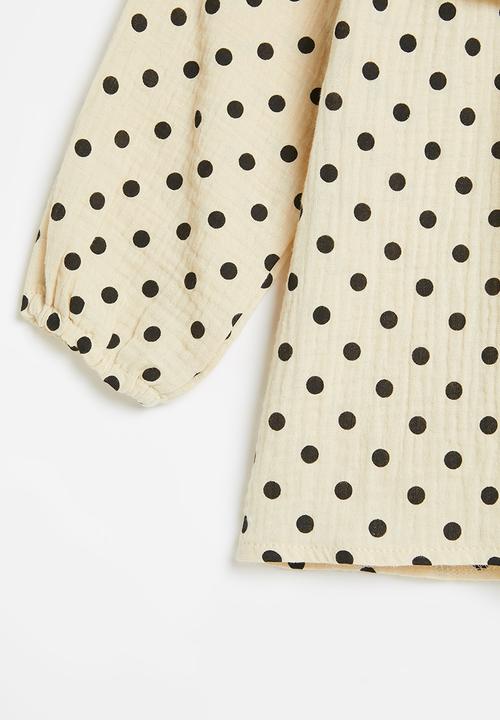 Pop Candy - Girls polka dot blouse - off white 
