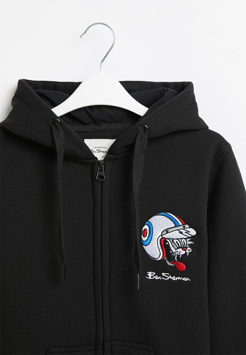 Ben Sherman - Boys cat zip through hoodie - black