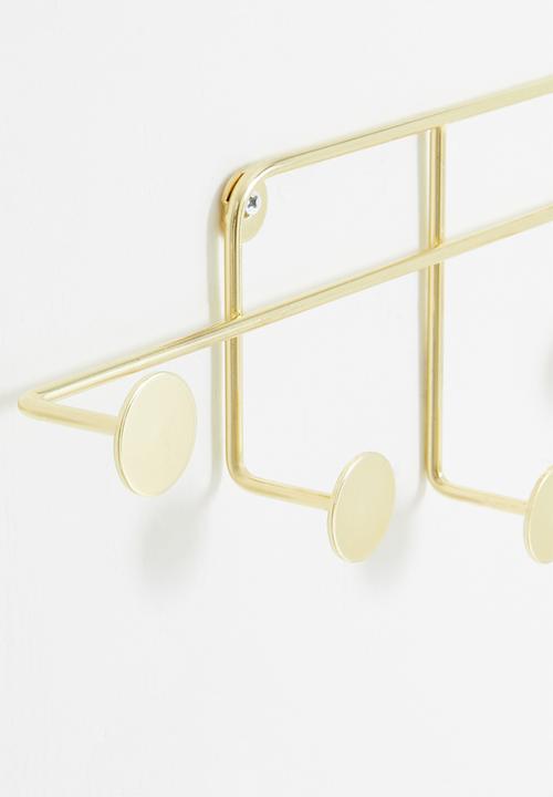 Sixth Floor - Harper wall hook - electroplated gold