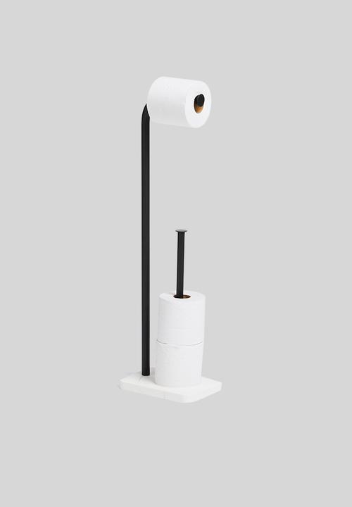 Sixth Floor - Marble-effect toilet roll holder - matte black