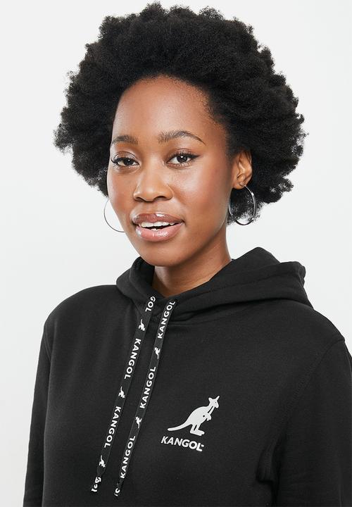 KANGOL - Ladies pastel hoodie top - black