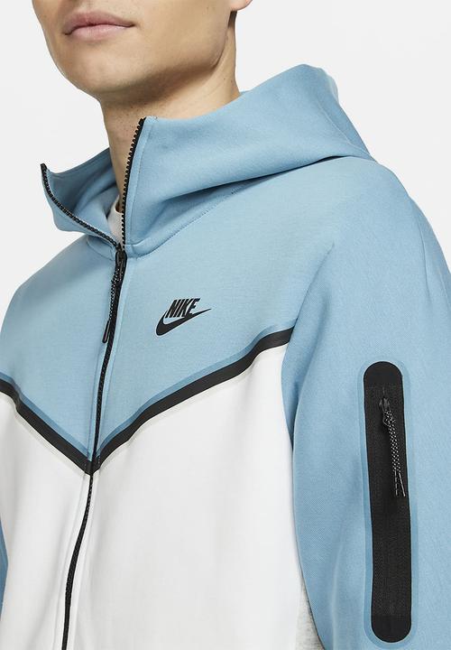 Nike - Nsw tch fleece hoodie - light blue & white 