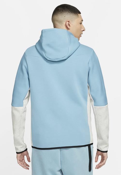 Nike - Nsw tch fleece hoodie - light blue & white 