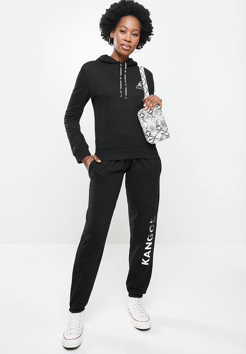 KANGOL - Ladies pastel track pants - black