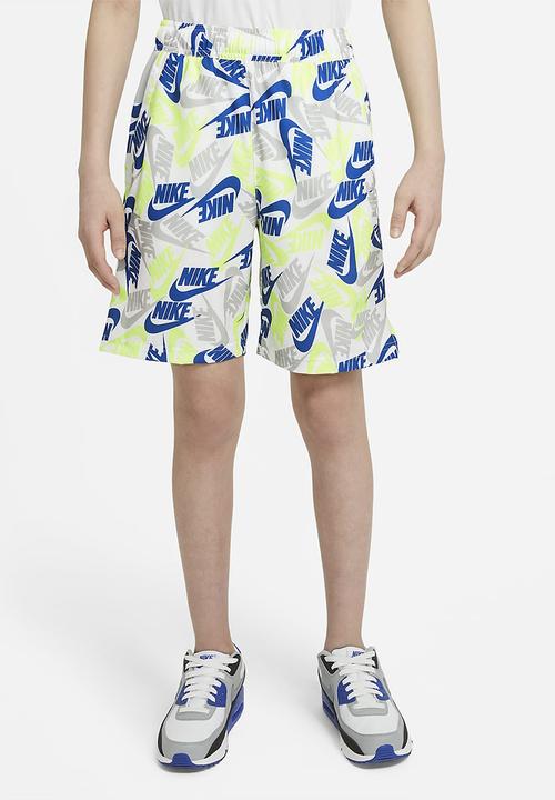 Nike - B nsw woven aop short  - white/lt smoke grey/lt smoke grey