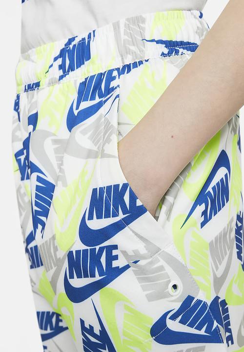 Nike - B nsw woven aop short  - white/lt smoke grey/lt smoke grey