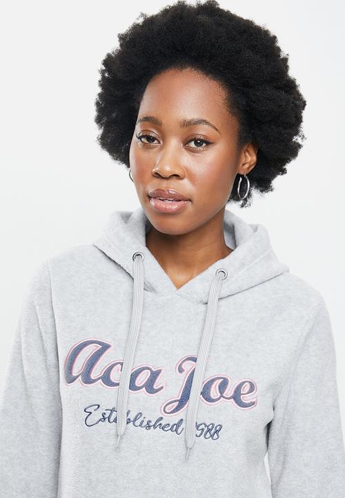 Aca Joe - Polar fleece pullover hoodie - grey