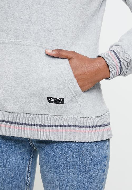 Aca Joe - Polar fleece pullover hoodie - grey