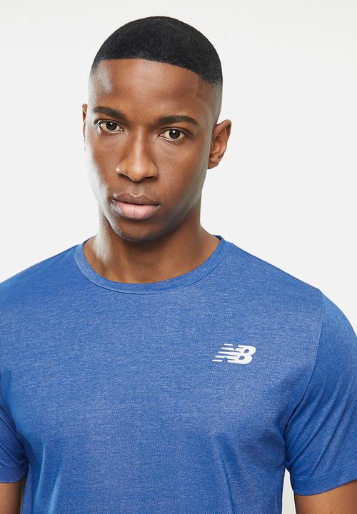 New Balance  - Tenacity heather tech short sleeve - blue
