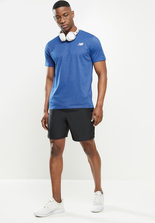 New Balance  - Tenacity heather tech short sleeve - blue