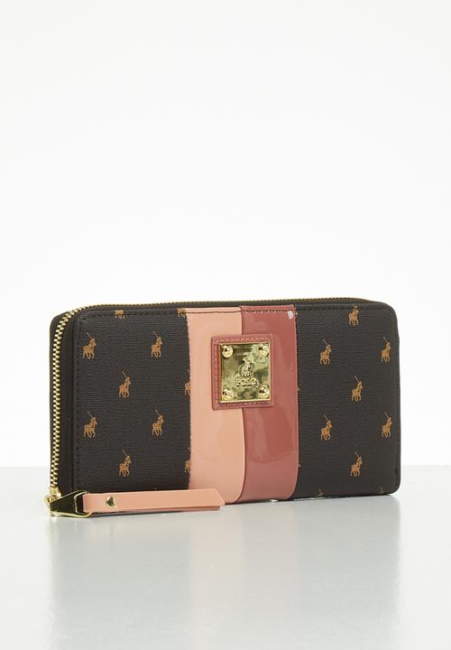 POLO - Brighton zip around purse - pink & brown 