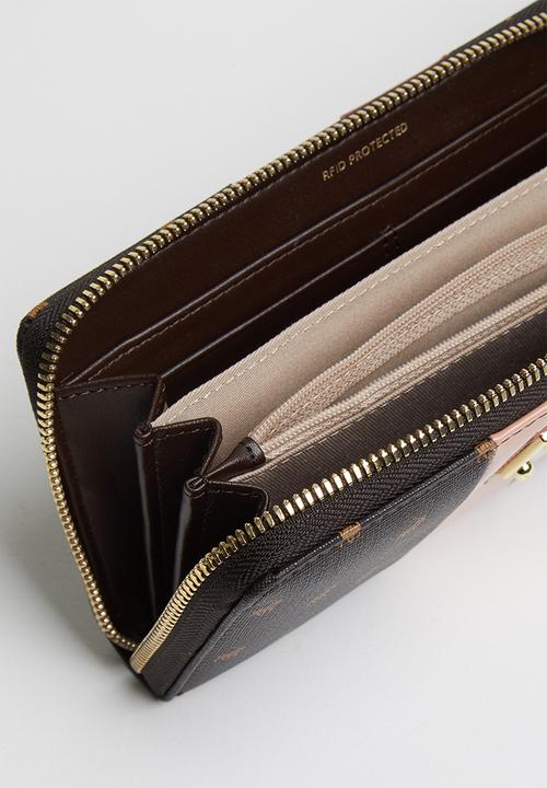 POLO - Brighton zip around purse - pink & brown 