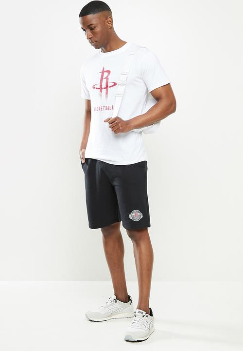 NBA - Rockets icon logo straight hem printed T-shirt - white
