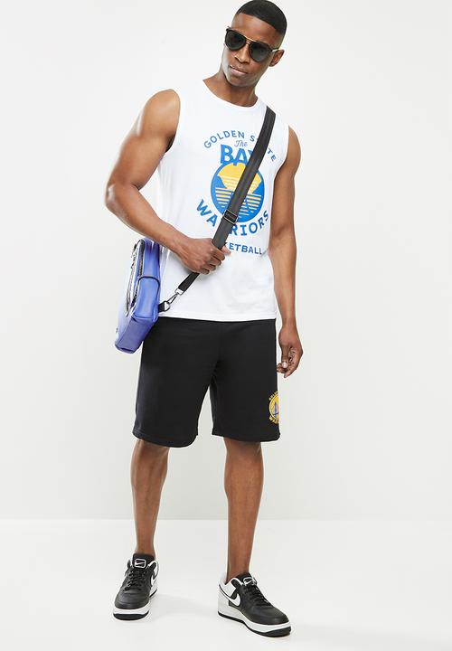 NBA - Warriors white retro vest straight hem - white 