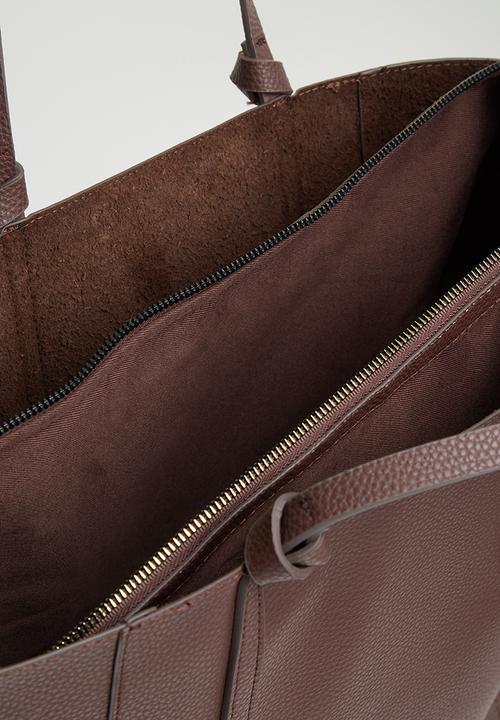MANGO - Placa bag - brown