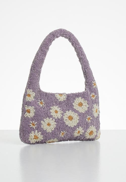 MANGO - Marga bag - purple & white