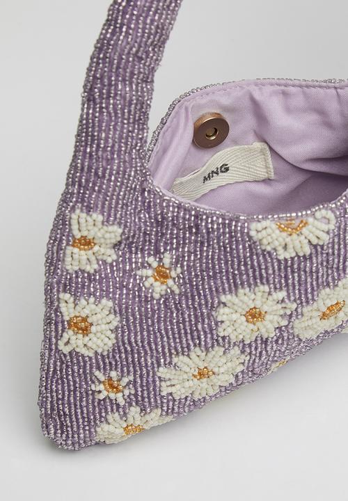 MANGO - Marga bag - purple & white