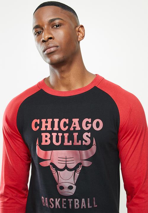 NBA - Bulls icon logo long sleeve printed T-shirt - black