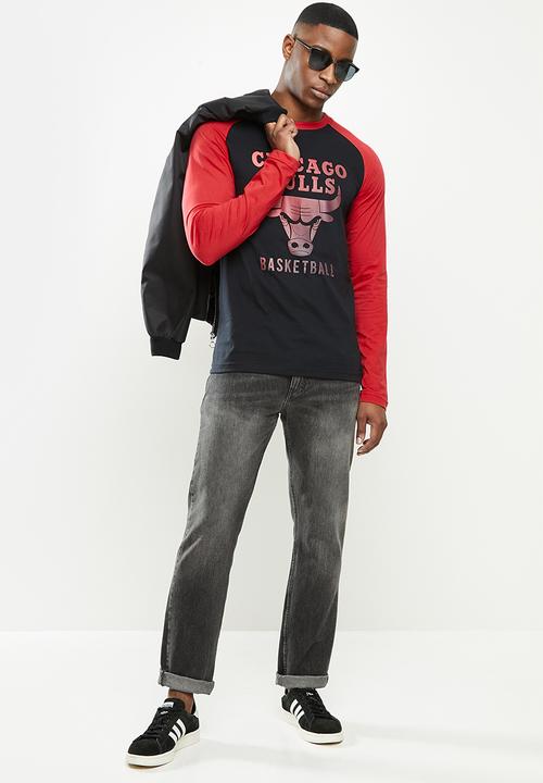 NBA - Bulls icon logo long sleeve printed T-shirt - black