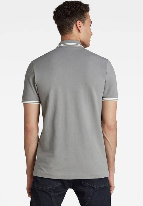 G-STAR - Dunda short sleeve slim stripe polo  - grey