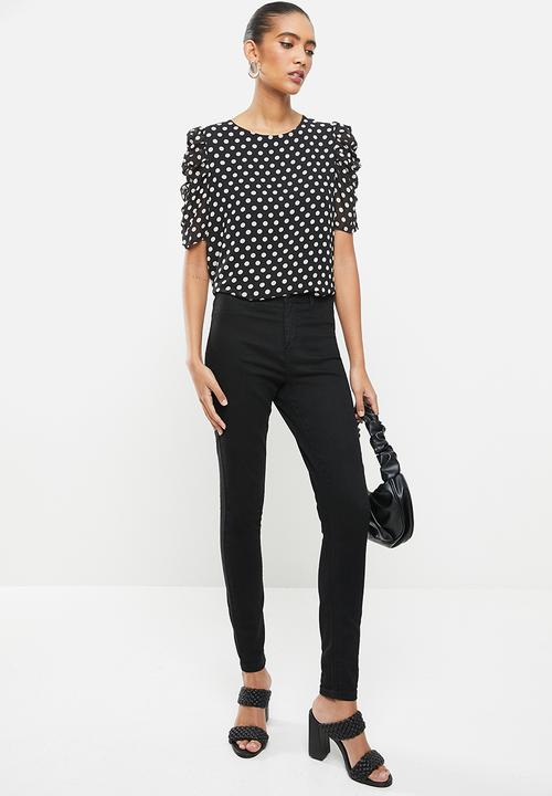 Revenge - Polka dot blouse top - black & white