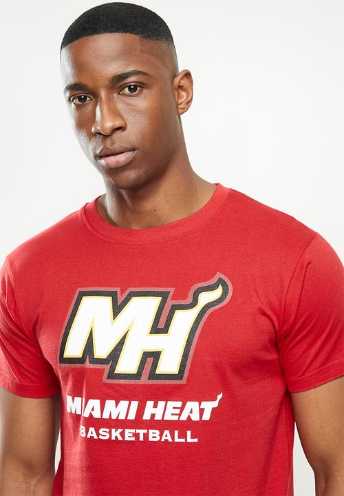 NBA - Heat icon logo straight hem printed T-shirt - red