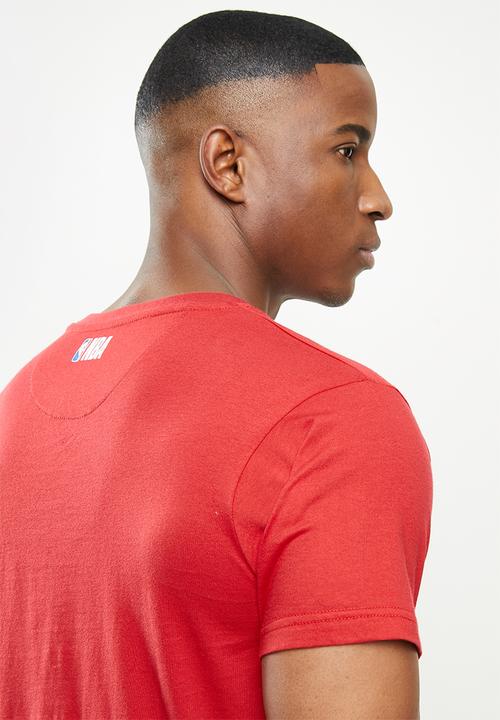 NBA - Heat icon logo straight hem printed T-shirt - red