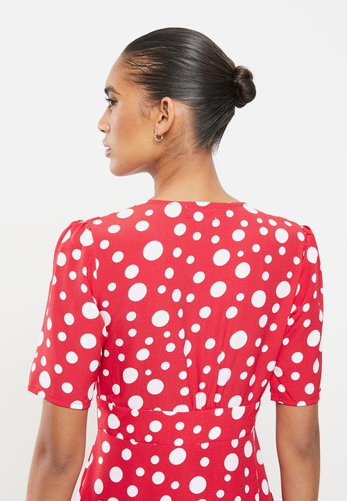 Revenge - Polka dot midi dress - red & white