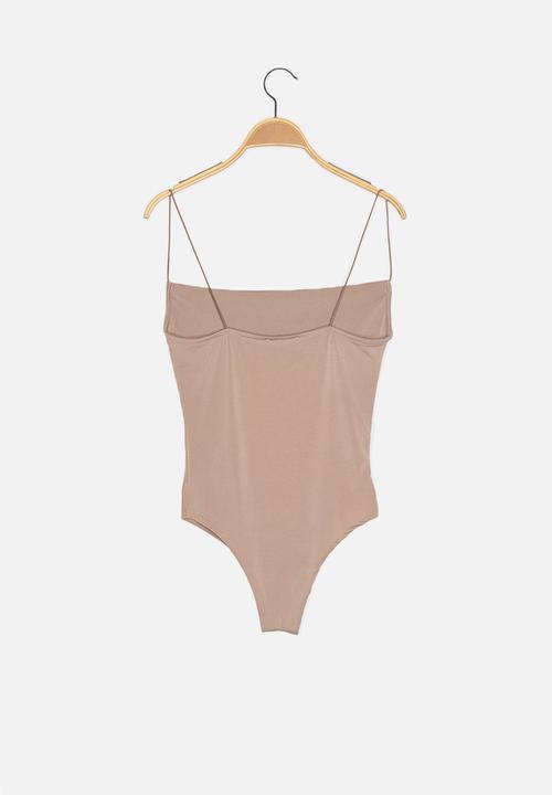 Trendyol - Cowl collar snap fastener knitted body - stone