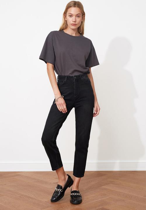 Trendyol - High waist mom jeans - black