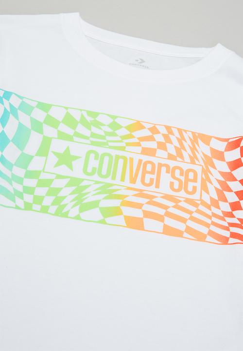 Converse - Cnvb warped checker logo tee - white