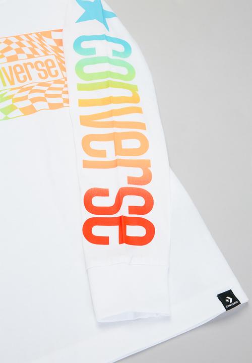 Converse - Cnvb warped checker logo tee - white