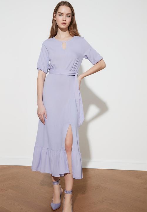 Trendyol - Lila belted dress - purple