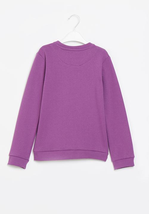 Aca Joe - Pre-girls brushed fleece sweater - purple