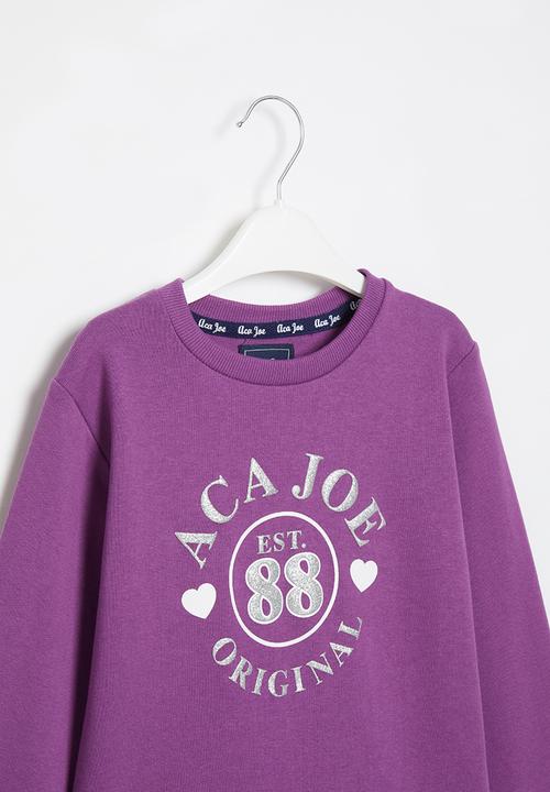 Aca Joe - Pre-girls brushed fleece sweater - purple