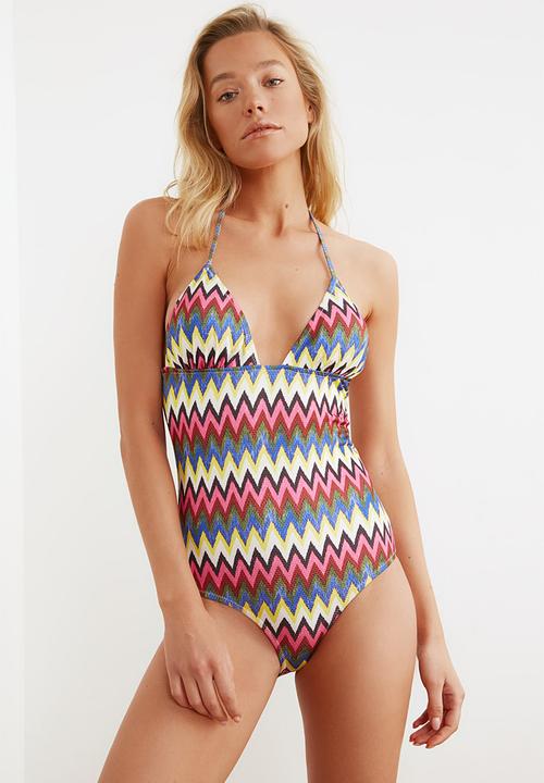 Trendyol - Striped colour block swimsuit - multi