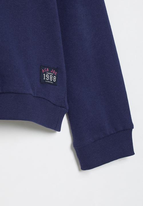 Aca Joe - Pre-girls brushed fleece sweater - navy