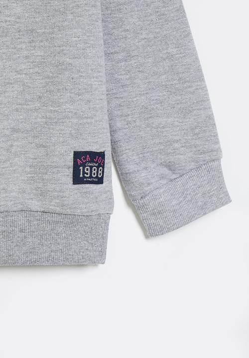 Aca Joe - Pre-girls brushed fleece sweater - grey