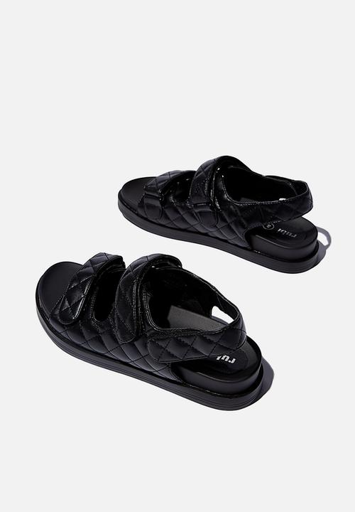 Cotton On - Taylor velcro sporty sandal - black quilted