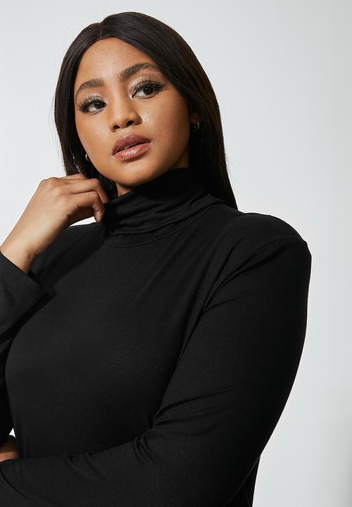 Superbalist - Cut & sew shoulder pad column dress - black