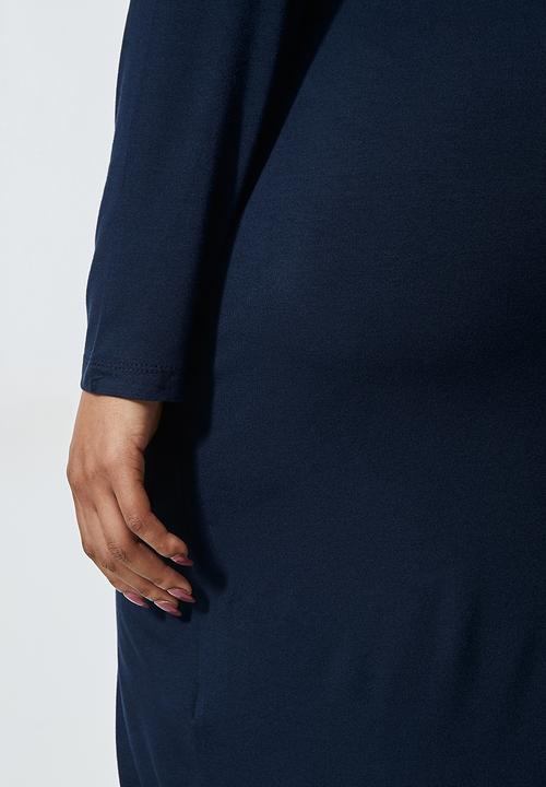 Superbalist - Cut & sew shoulder pad column dress - navy