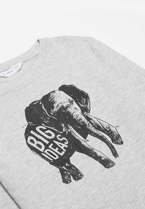 MANGO - T-shirt spencer - grey
