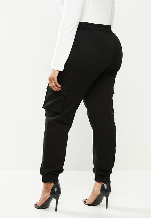 Missguided - Plus stretch cargo trouser - black