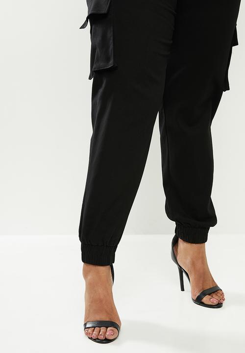 Missguided - Plus stretch cargo trouser - black
