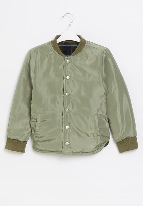 Cotton On - Artie reversible bomber - swag green check