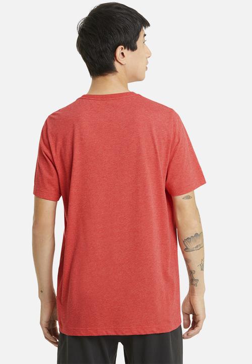 PUMA - Ess heather tee / red